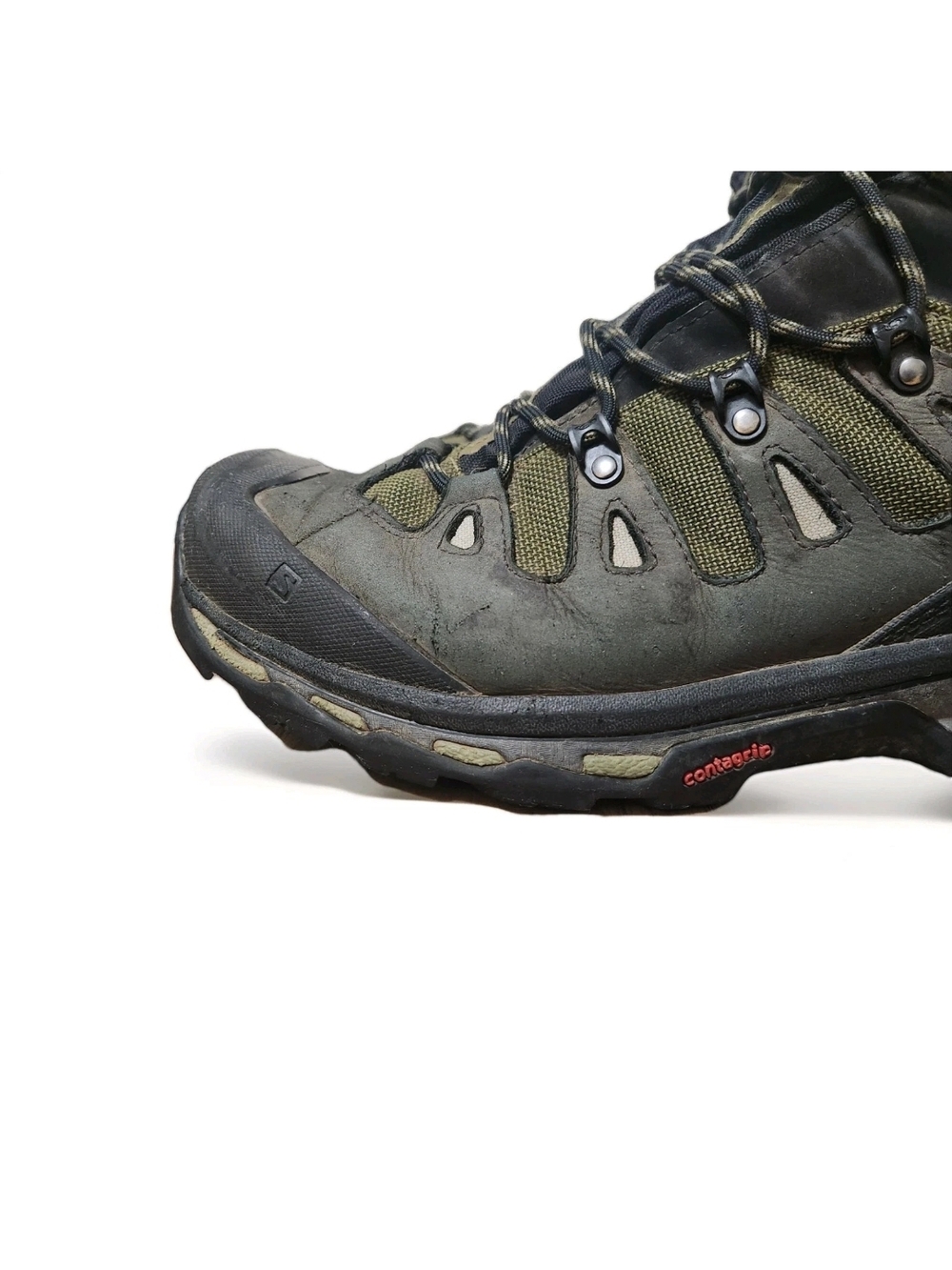 Salomon Quest 4D 2 GTX Mens Size 11.5 US Black Olive Green Asphalt Hiking Boots - Picture 8 of 14